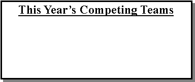 Text Box: This Year’s Competing Teams